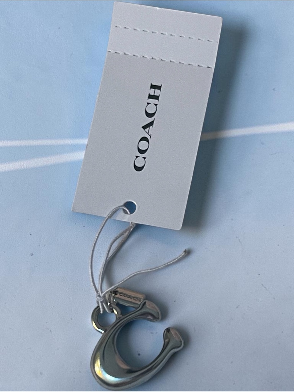 C Coach charm nwt silver - Picture 2 of 3